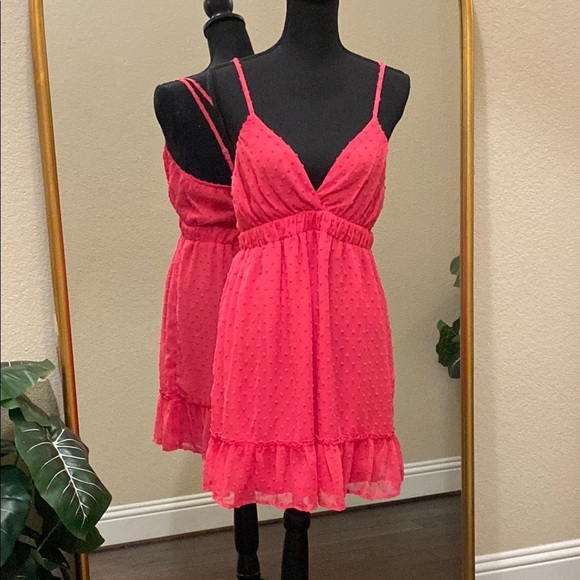 Speechless Pink Ruffled Mini Sundress Size XL - Picture 1 of 5